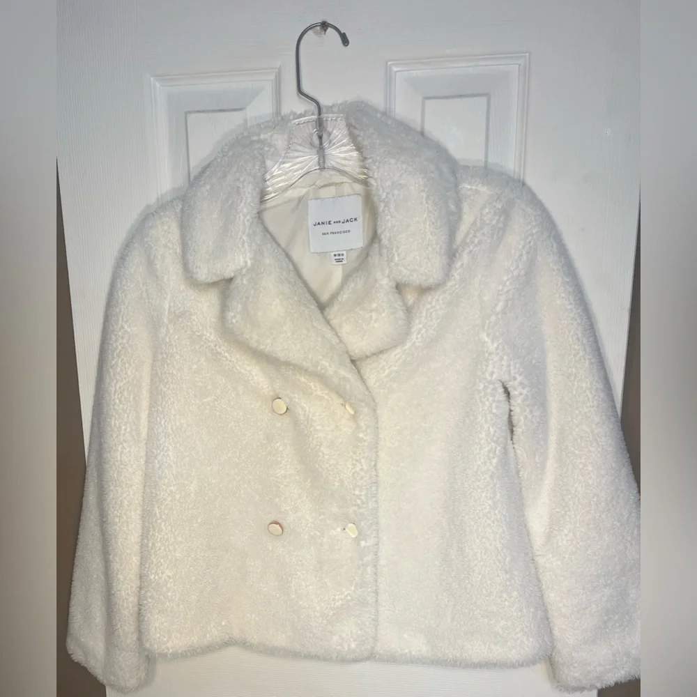 Janie and Jack Cream Teddy Jacket Size 10 To 12 - Picture 2 of 12